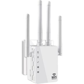 WiFi Extender Signal Booster, WiFi Extender, 5G 1200Mbps Dual Band WiFi Exdender Signal Booster for Home, Covers Up to 5000 Sq.ft and 32 Devices, Wireless Repeater with Ethernet