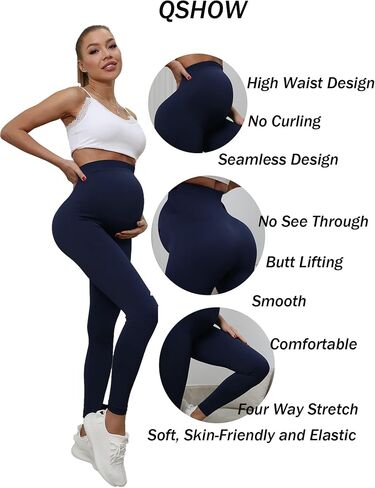 Women’s Maternity Leggings Over The Belly,Maternity Yoga Pants Buttery Soft Pregnancy Leggings for Women Stretch Butt Lifting Leggings for Women Pregnancy Active Wear Black Leggings in Kuwait