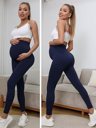 Women’s Maternity Leggings Over The Belly,Maternity Yoga Pants Buttery Soft Pregnancy Leggings for Women Stretch Butt Lifting Leggings for Women Pregnancy Active Wear Black Leggings in Kuwait