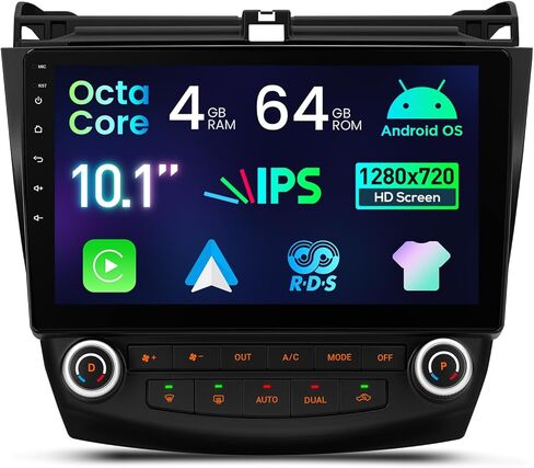 XTRONS Android 14 Car Stereo for Honda Accord 7th 2003 2004 2005 2006 2007, 10.1 Inch Touch Screen Car Radio GPS Navigation Bluetooth Built-in DSP Head Unit Wireless CarPlay Android Auto (4+64GB) in Kuwait