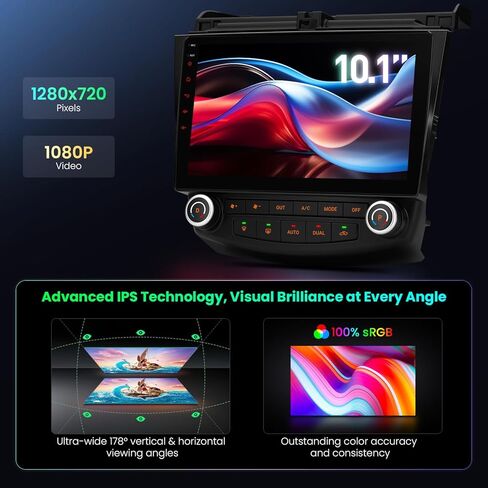 XTRONS Android 14 Car Stereo for Honda Accord 7th 2003 2004 2005 2006 2007, 10.1 Inch Touch Screen Car Radio GPS Navigation Bluetooth Built-in DSP Head Unit Wireless CarPlay Android Auto (4+64GB) in Kuwait
