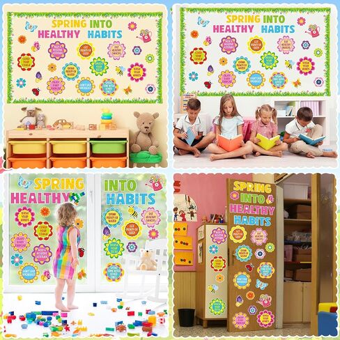 Epakh Spring Reading Bulletin Decortations مجموعة زهور الربيع زهور الفصول الدراسية ديكور زهرة الفراشة لهجات الورق لالتقاطات School School School Spring Supplies (كتاب القراءة) in Kuwait