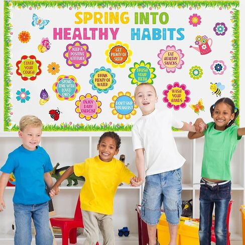 Epakh Spring Reading Bulletin Decortations مجموعة زهور الربيع زهور الفصول الدراسية ديكور زهرة الفراشة لهجات الورق لالتقاطات School School School Spring Supplies (كتاب القراءة) in Kuwait