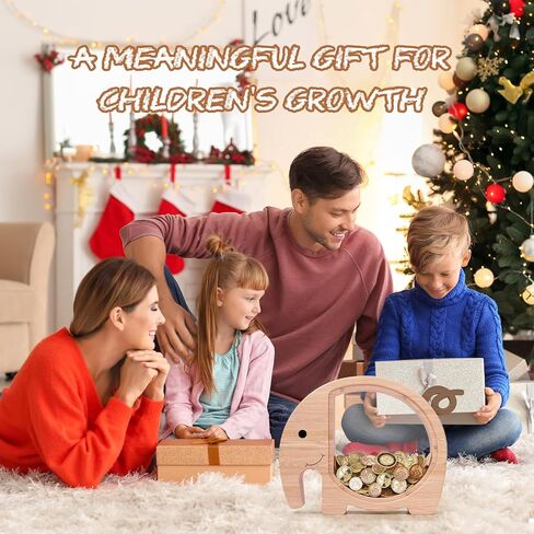 Wooden Dinosaur Piggy Bank,Cute Money Bank for Boys and Girls, Unbreakable Wood Coin Bank, Creative Saving Money Jar Personalized Present for Child Birthday & Decor in Saudi Arabia