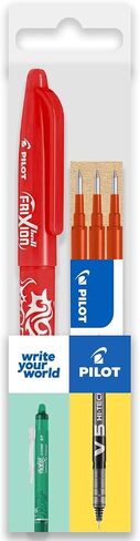 Pilot Frixion Heat/Friction Penball Pen FR7 - خط متوسط ​​0.7 مم من NIB - حزمة وسادة 1 قلم + 3 عبوات (أزرق) in Saudi Arabia