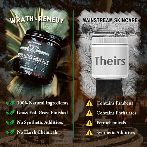 Wrath & Remedy Handmade Whipped Organic Beef Tallow for Skin - 4 OZ (Lavender) — Grass Fed Beef Tallow Moisturizer and Honey Balm for Silky, Sensitive-Skin, Eczema, Rosacea - Free of Harsh Chemicals in Saudi Arabia