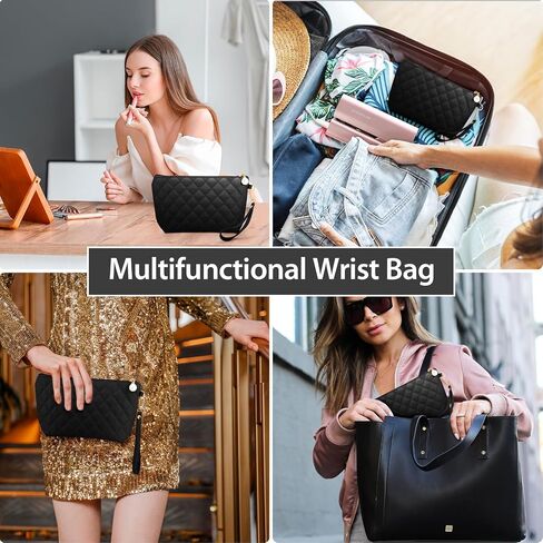 Wallet with Strap Wristlet Purses for Women Quilted Envelope Clutch Wristlet Wallet Pink Clutch Purses for Women Small Travel Size Toiletries for Women Evening Bag Pink in Saudi Arabia