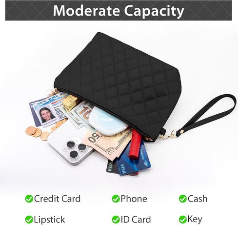 Wallet with Strap Wristlet Purses for Women Quilted Envelope Clutch Wristlet Wallet Pink Clutch Purses for Women Small Travel Size Toiletries for Women Evening Bag Pink in Saudi Arabia