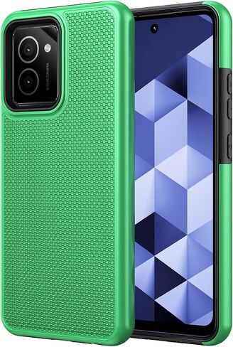 تم تصميمه لغطاء HMD Vibe Phone Case N159V TA-1590 مع واقي شاشة زجاجي مقسى ، وغطاء هاتف مزدوج للطبقة الثقيلة للحماية من الصدمات (أخضر) in Saudi Arabia