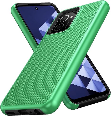 تم تصميمه لغطاء HMD Vibe Phone Case N159V TA-1590 مع واقي شاشة زجاجي مقسى ، وغطاء هاتف مزدوج للطبقة الثقيلة للحماية من الصدمات (أخضر) in Saudi Arabia