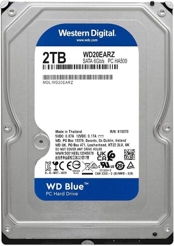 Western Digital 2TB WD Blue PC Internal Hard Drive HDD - 5400 RPM, SATA 6 Gb/s, 64 MB Cache, 3.5" - WD20EARZ in Kuwait