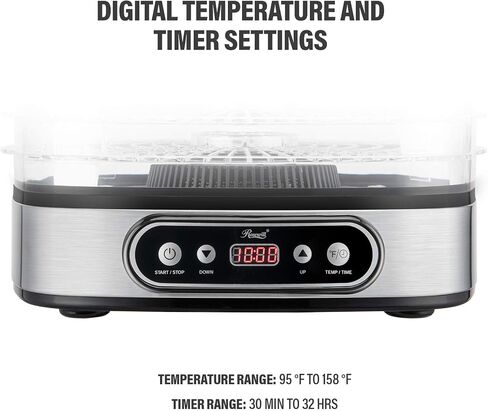Rosewill Compact Food Dehydrator, 5 Stackable Trays with Adjustable 48H Timer and Temperature Control - Electric Food Preserver for Jerky, Fruits, Veggies, Meat & Dog Treats in Saudi Arabia