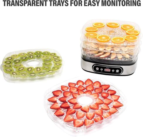 Rosewill Compact Food Dehydrator, 5 Stackable Trays with Adjustable 48H Timer and Temperature Control - Electric Food Preserver for Jerky, Fruits, Veggies, Meat & Dog Treats in Saudi Arabia