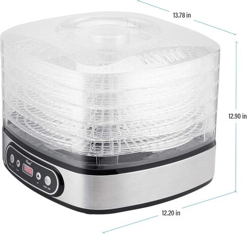 Rosewill Compact Food Dehydrator, 5 Stackable Trays with Adjustable 48H Timer and Temperature Control - Electric Food Preserver for Jerky, Fruits, Veggies, Meat & Dog Treats in Saudi Arabia