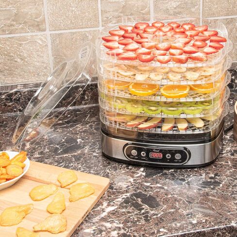 Rosewill Compact Food Dehydrator, 5 Stackable Trays with Adjustable 48H Timer and Temperature Control - Electric Food Preserver for Jerky, Fruits, Veggies, Meat & Dog Treats in Saudi Arabia