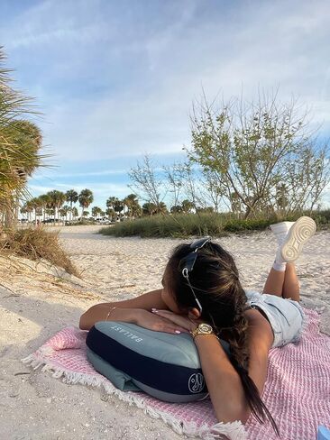 Ballast Cool Combo Beach Pillow - One Inflatable Pillow + One Cooling Pack Bundled Together, The Best Way to Chill at The Beach, Pool, Or Camping (Sunshine Yellow) in Kuwait