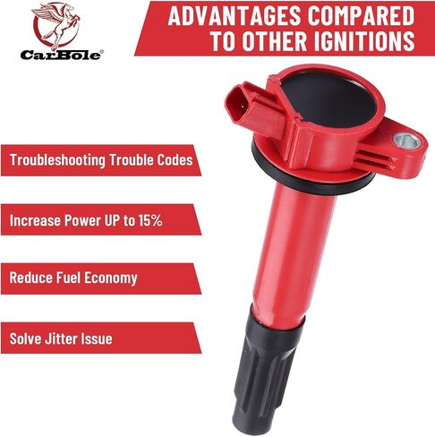 مجموعة ملفات الإشعال وشمعات الإشعال CarBole UF502 متوافقة مع رحلة شاحن Volkswagen Routan Dodge Avenger Challenger (عبوة من 6 قطع) in Kuwait