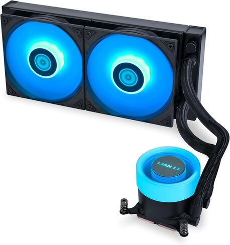 Lian Li Galahad II Lite Liquid Cooler 240mm Performance PBT Fans–AIO CPU Water Cooling, Customizable Pump ARGB Pump Block, Switchable Lid & 28mm PBT Fan for LGA 1700/1851/AM5/4 (GA2L24PB) in Kuwait