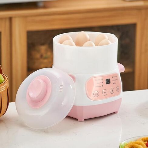 Smart Soup Cooker, Round Arched Lid Electric Stew Pot Ceramic Lining 24H Time Appointment for Home Kitchen (US Plug 110V) in Kuwait