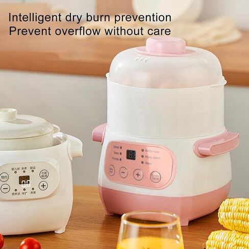 Smart Soup Cooker, Round Arched Lid Electric Stew Pot Ceramic Lining 24H Time Appointment for Home Kitchen (US Plug 110V) in Kuwait