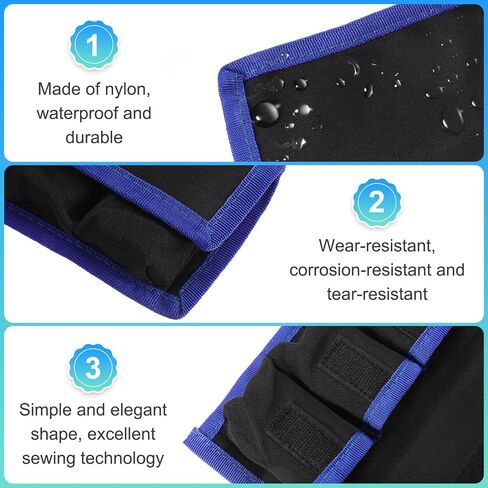 PATIKIL Camera Battery Pouch Case, 4 Pocket Nylon DSLR Battery Case Holder Storage Bag for AAA, LP-E6, LP-E8, NP-FW50, EN-EL14, EN-EL15 Batteries (Blue) in Kuwait