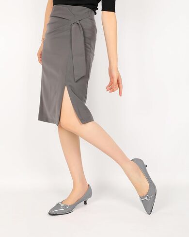 YODEKS Women Low Kitten Heel Pumps Slip On 1.5 Inch Pointed Toe Rhinestones Buckle Shoes Size 5-13 in Kuwait