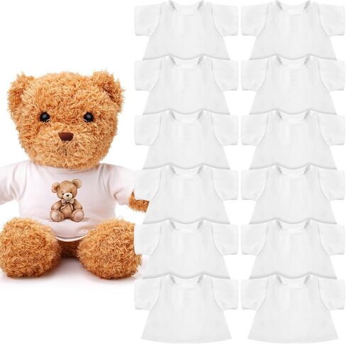 12 PCS Stuffed Bear Clothes Shirt Stuffed Animal Clothes Plush Doll Tshirts Classic Plush Bear Shirts Fit 8-12 Inches Stuffed Bear Dolls in Saudi Arabia