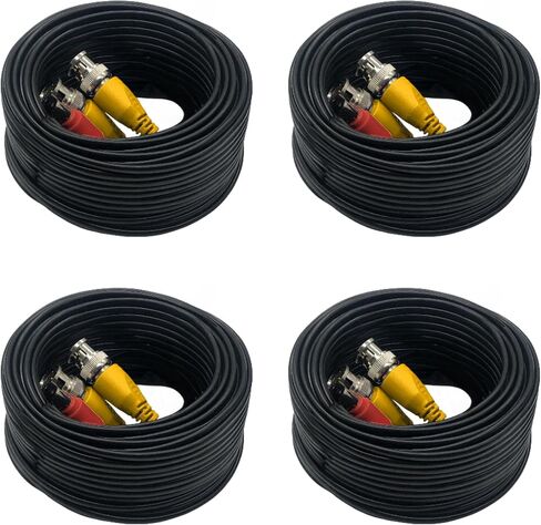 4PCS 100ft/30m Integrated BNC Video Power Cable ext. for Security Cameras, CCTV, Surveillance & DVR installs in Kuwait