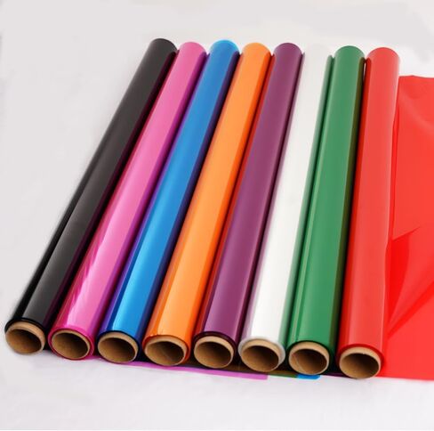 CMFYHM 8 Rolls clear Cellophane Wrap Roll (34 in x 16.4 ft x 8 Colors) Extra Wide Transparent Polka Dots Cellophane Wrapping for Gift Baskets,Flowers, DIY Craft,Baby Shower, Easter,Christmas in Kuwait