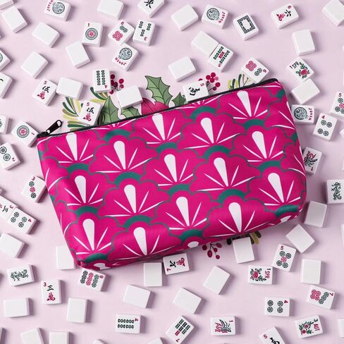 American Mahjong Empty Bag - Dark Blue Printed Mahjong Tiles Bag (13x7 Inches,Only Case) in Saudi Arabia