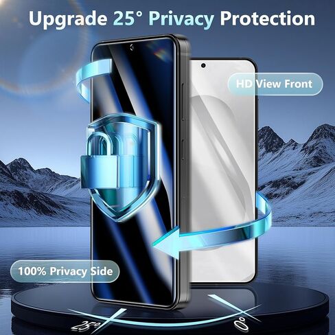 2 Pack for Samsung Galaxy S25 Ultra Privacy Screen Protector Tempered Glass, Fingerprint Unlocking, 25° Anti Spy S25 Ultra Screen Protector, Full Coverage, Case Friendly, Easy Installation in Kuwait
