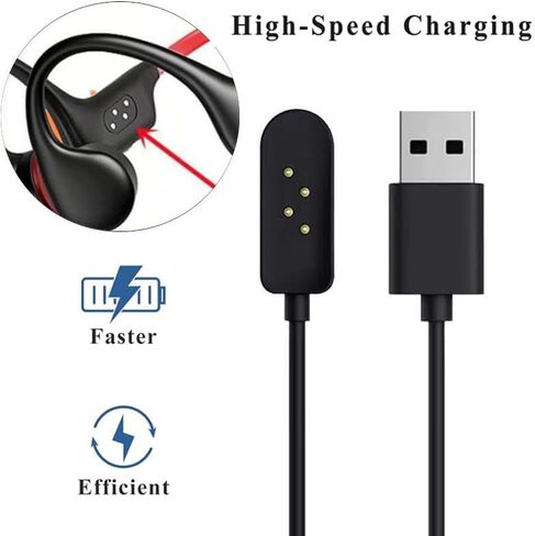 2 عبوة ل yistao x6 ، demicea librerun x6 سماعات سماعات العظام الشاحن شاحن سماعات الأذن مفتوحة كابل الشحن المغناطيسي in Kuwait