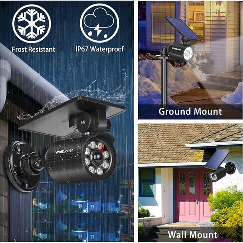 Solar Lights Outdoor Motion Sensor Fake Camera 360° Rotatable Solar Flood Lights IP67 Waterproof Security Lights 1200LM for Barns Garden Driveway Path Landscape Yard(1pack) in Saudi Arabia
