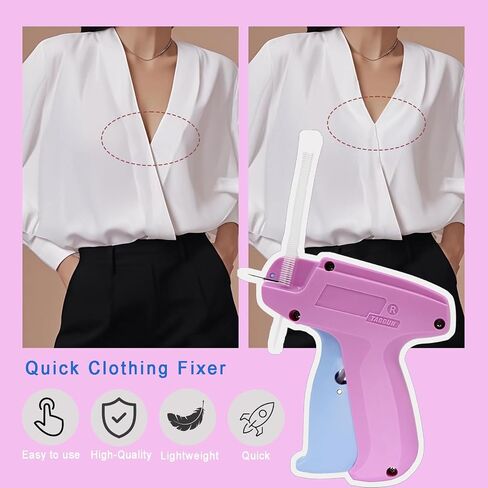 Mini Stitch Gun Speedy Fixer with 6 Needles for Clothing and Quilt Holder, 3500 Pcs(1500 White 5mm & 1500 Black 5mm & 200 10mm & 20/30/40/mm Each 100) Fasteners, Tagging Gun for Clothes, Gray in Saudi Arabia