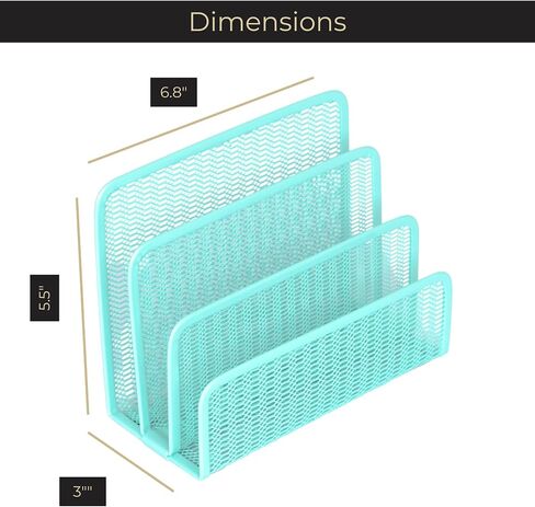 Blu Monaco Gold Mail Organizer for Desk - Mail Holder Contertop - Letter Organizer - Gold Metal Mesh Letter Sorter - Envelope حامل - منظم البريد الصغير in Kuwait