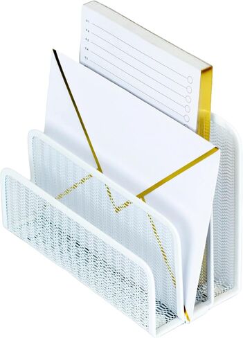 Blu Monaco Gold Mail Organizer for Desk - Mail Holder Contertop - Letter Organizer - Gold Metal Mesh Letter Sorter - Envelope حامل - منظم البريد الصغير in Kuwait