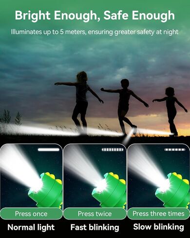 Rechargeable Headlights for Croc Shoes 2pcs, Cute Dinosaur Shoe Charm Lights, 3 Lighting Modes Flashlights Accessories for Croc Shoes, IPX5 Waterproof Shoe Headlamps for Camping Dog Walking,Hiking in Kuwait