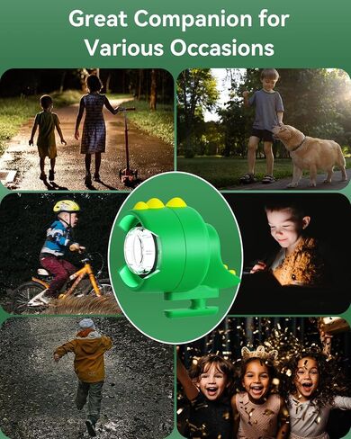 Rechargeable Headlights for Croc Shoes 2pcs, Cute Dinosaur Shoe Charm Lights, 3 Lighting Modes Flashlights Accessories for Croc Shoes, IPX5 Waterproof Shoe Headlamps for Camping Dog Walking,Hiking in Kuwait