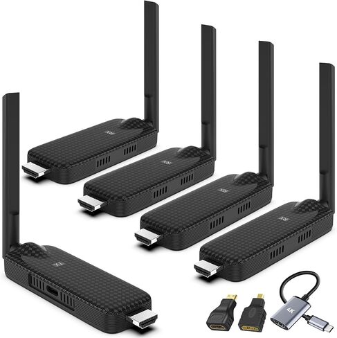 اللاسلكي HDMI 4 مستقبل ومستقبل USB-C Extender ، المكونات والتشغيل 165 قدمًا 2.4G/5G توسعًا متزامنًا لاسلكيًا لشاشات متعددة من الكمبيوتر المحمول والكاميرا إلى أجهزة التلفزيون ، أجهزة العرض in Kuwait