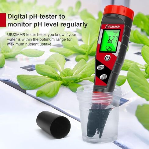 UIUZMAR Digital pH Meter pH TDS EC Meter for Hydroponic Nutrient Solution pH and EC Meter with LCD Display TDS Water Tester pH PPM Meter for DWC Setup Aeroponic Growing Tent Indoor Plant Grow in Saudi Arabia
