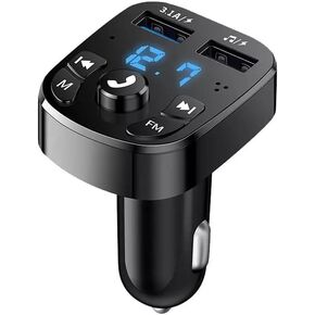 FM Bluetooth Transmitter for Car, Wireless Bluetooth Rudio Aux Adapter Car Kit MP3 Player Receiver Audio Music Stereo, Handsfree Calling Dual USB Ports Quick Charger for All Smartphones