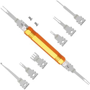 Double Tip Replacement Terminal Removal Tool & Electrical Pin Removal Tool Kit, Universal Automotive Computer Repair Terminal Release Tool Kit, for AMP Metri Pack Molex Connector