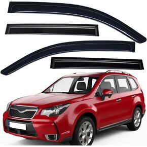 Lightronic WV94375 Outside-Mount Car Window Rain Guards Deflectors & Visors, Dark Smoke, 4-Pieces Set, Fits 2014-2018 Subaru, Fitsester