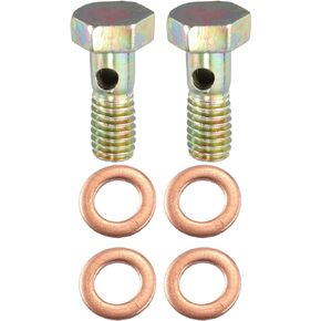 X AUTOHAUX 2 Set Banjo Bolt Brake Fitting Adapter Kit M6x1 Brake Line Thread Banjo Bolt with 6mm Washers