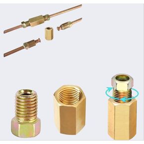 1Pc Yellow 24 Threads Brake Line Fittings Assortment Automotive Replacement Brake Fittings Hose, Lines and Fittings for 3/16 Inch Tube (4 Unions, 8 Nuts)(3/8 Inch)