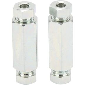 Brake Pipe Connectors, 2Pcs/Set Brake Pipe Joiners 3/8in Inline Female + Male Nuts Replacement for British USA Cars Repairing Extending Original Pipework
