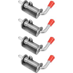 Red Hound Auto 4 Pc Metal Lock Barrel Bolt Spring Loaded Latch 4.76 Inches Long Heavy Duty Zinc Coated Steel Weld On