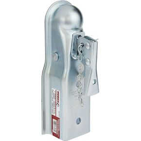 87074 2'' Ball 2.5'' Width 3,500 lbs. Straight Coupler with Chain,Grey