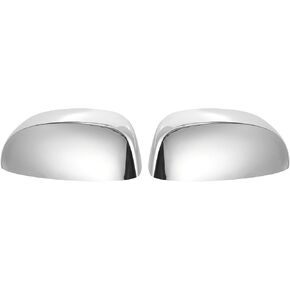 X AUTOHAUX 2pcs Upper Mirror Cap Replacement Parts Chrome Plated for Silverado Sierra 1500+2500+3500HD 2007-2013 Tahoe Suburban Avalanche Yukon+Yukon XL Escalade EXT ESV