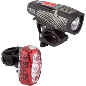 NiteRider Lumina Pro 1300 and Omega 330 EVO Combo with NiteLink USB Rechargeable Bicycle Headlight LED Front Light Water Resistant Mountain Road City Commuting Cycling Safety Flash Black/Red